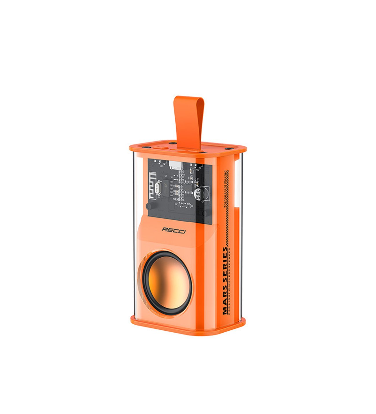 Recci%20Bluetooth%205.3%20Speaker%20Hoparlör%20Recci%20RSK-W30%20Mars%20Serisi%20Hi-Fi%20Rgb%20Işıklı%20Wireless%20500MAH%20Turuncu