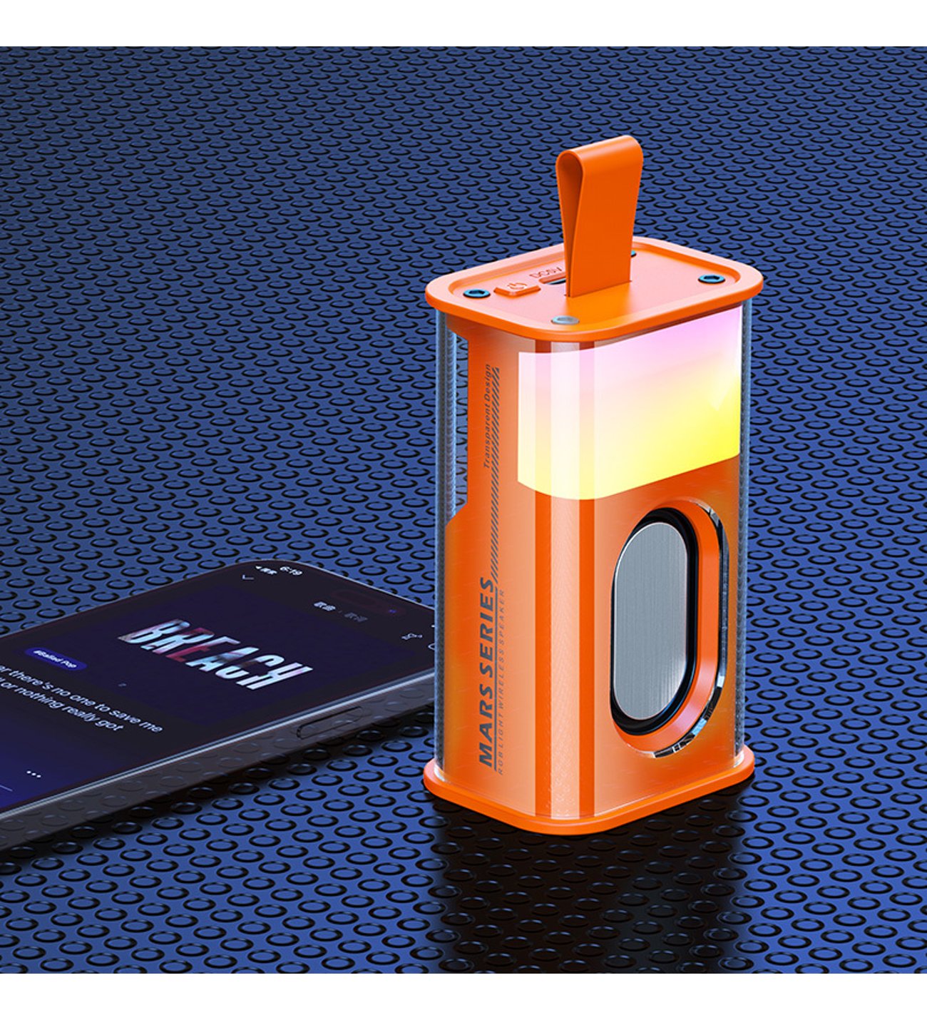 Recci%20Bluetooth%205.3%20Speaker%20Hoparlör%20Recci%20RSK-W30%20Mars%20Serisi%20Hi-Fi%20Rgb%20Işıklı%20Wireless%20500MAH%20Turuncu