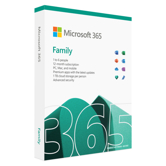 Microsoft Office 365 Aile Abonelik 1 Yıl Tr Kutu Lisans