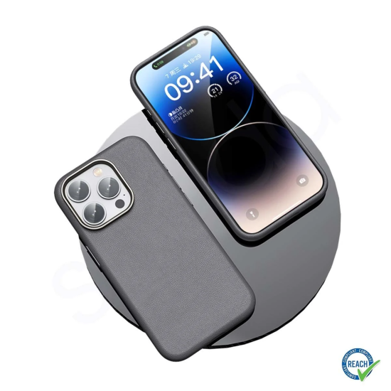 iPhone 15 Pro Spada Pelle Magsafe Gray Kapak