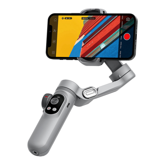 Wiwu Telefon Sabitleyici Gimbal Stabilizatör Wiwu WI-SE007 Yunteng Serisi Işıklı 3-Axis El Tipi Pan Tilt Gray