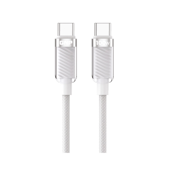 GNP Transparent TYPE-C To Type-C 1.2 Metre Beyaz Data Şarj Kablosu