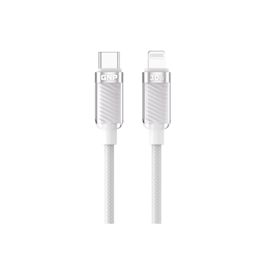 GNP Transparent TYPE-C To Lightning 1.2 Metre Beyaz Data Şarj Kablosu
