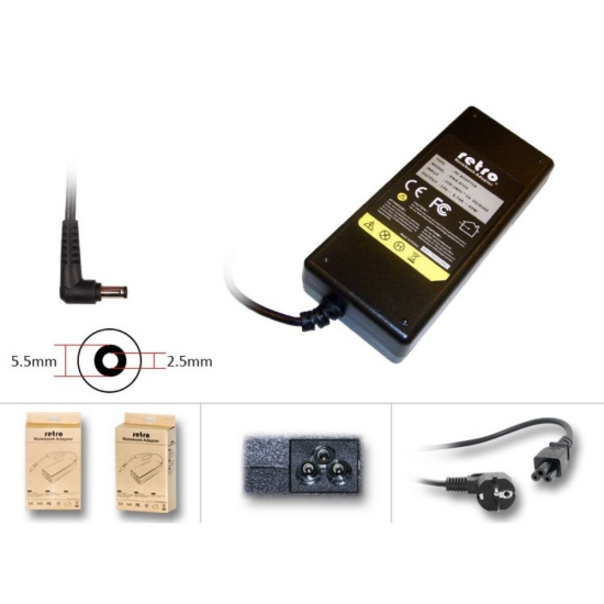 Retro 90W 19V Laptop Adaptör 5.5 × 2.5 – RNA-DT02