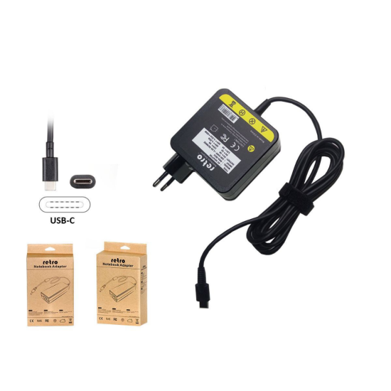 RETRO Acer Asus Dell Lenovo 65W USB-C PD Adaptör