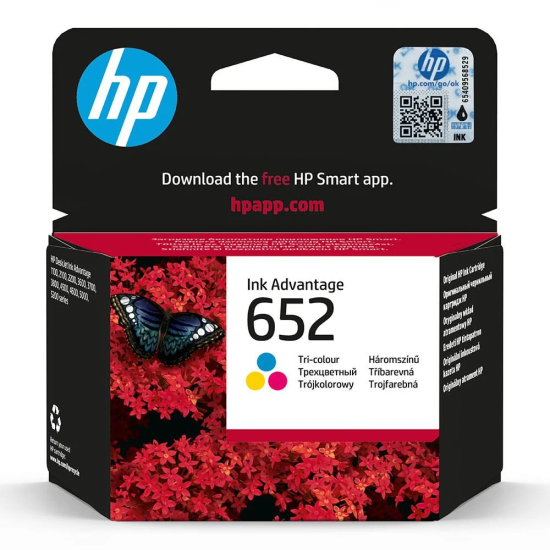 HP 652 Renkli Orjinal Mürekkep Kartuşu F6V24AE