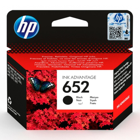 HP 652 Siyah Orjinal Mürekkep Kartuşu F6V25AE