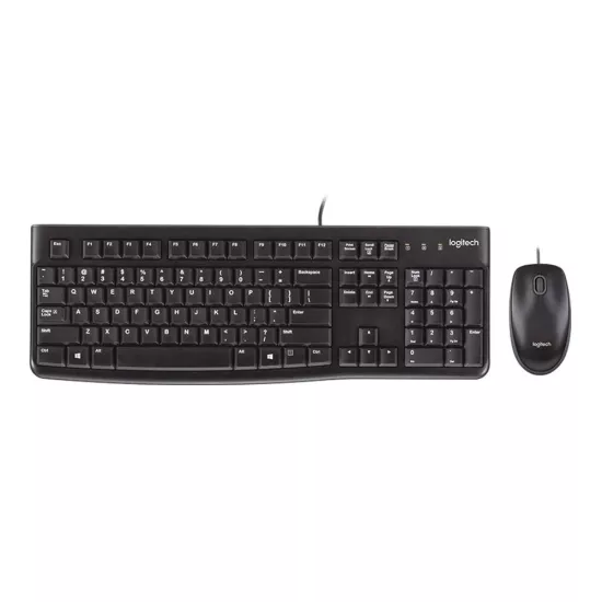 LOGITECH MK120 USB Kablolu Tam Boyutlu Türkçe Q Klavye Mouse Seti - Siyah
