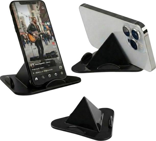 XLEDA Piramit Tasarım Telefon Standı & Tablet Tutucu Masaüstü Stand 4–11 İnç (Siyah) Kırmızı-1