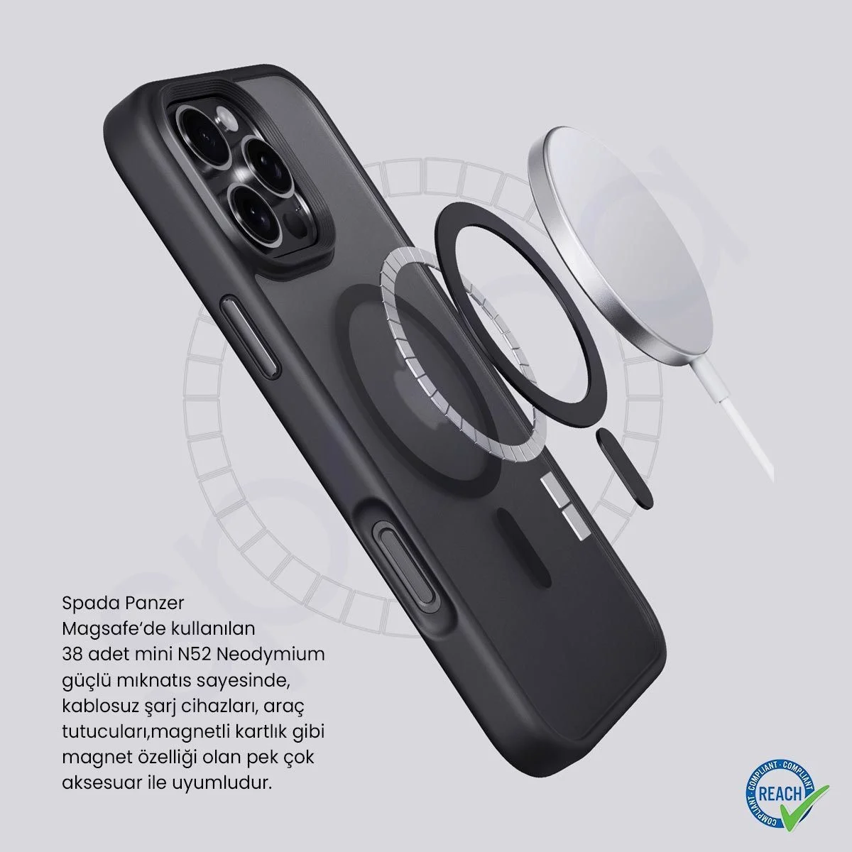 iPhone%2016e%20Spada%20Panzer%20Magsafe%20Siyah%20Kapak