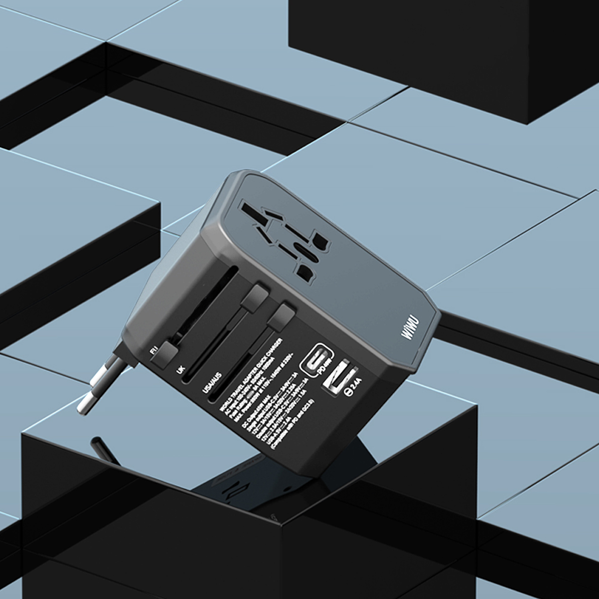 Wiwu%20UA-304%20Çoklu%20Universal%20TR/US/UK/AUS/EU%20Uyumlu%20Şarj%20Adaptörü%2045W