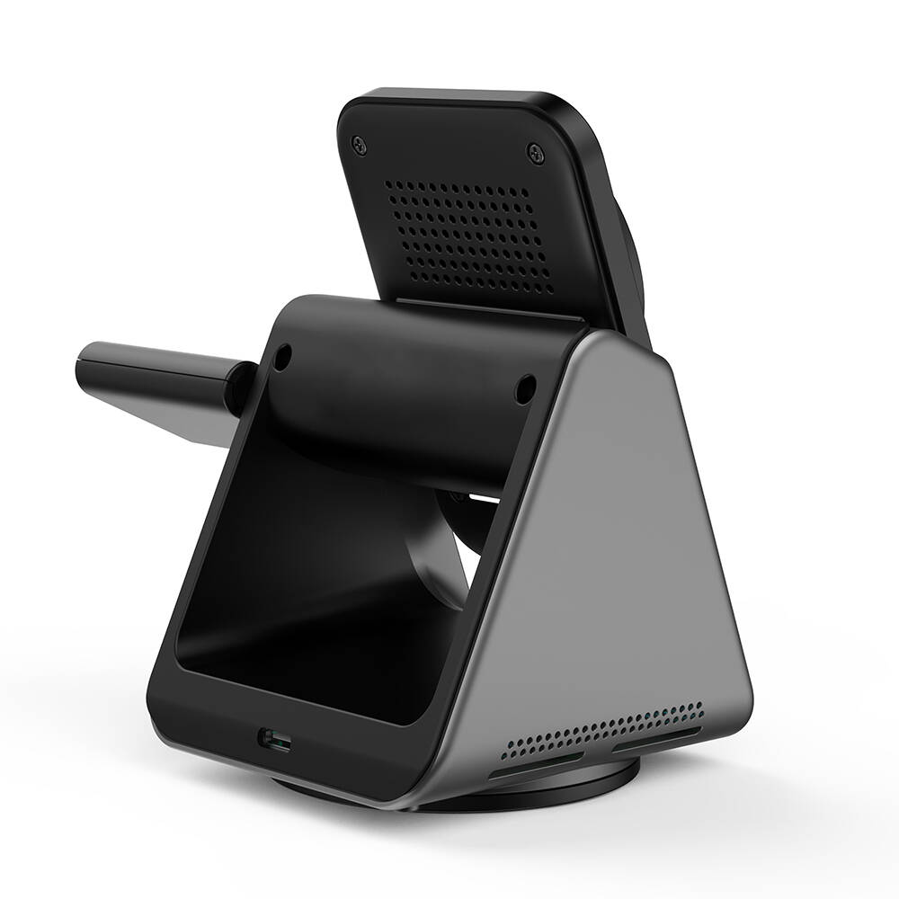 WIWU%203in1%20Kablosuz%20Şarj%20Standı%20Wiwu%20Wi-W018%20Coolpad%20Serisi%20AirPods,%20Telefon%20ve%20Akıllı%20Saat%20İçin%2015W%20Siyah