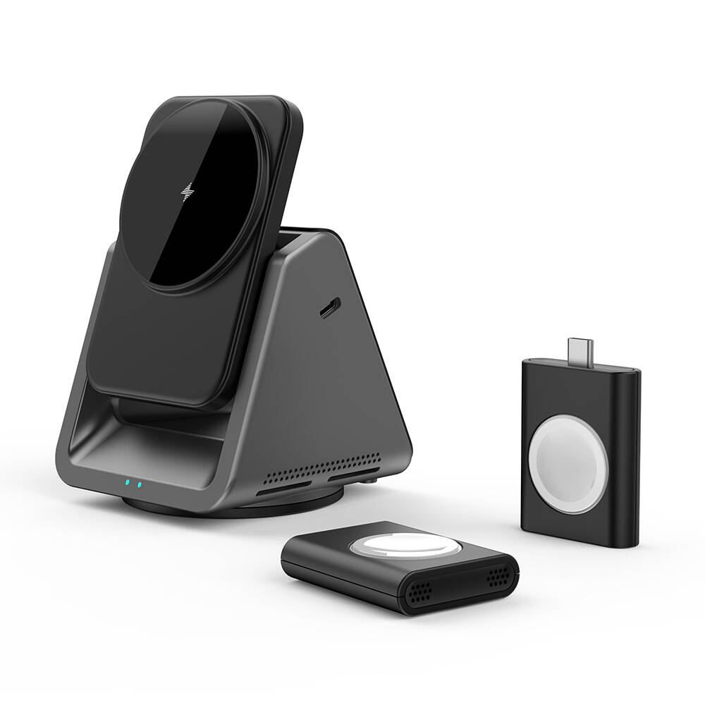 WIWU%203in1%20Kablosuz%20Şarj%20Standı%20Wiwu%20Wi-W018%20Coolpad%20Serisi%20AirPods,%20Telefon%20ve%20Akıllı%20Saat%20İçin%2015W%20Siyah